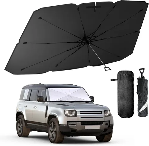 Vista 10 de helloleiboo Parasol para parabrisas de automóvil, protector de visera solar contra rayos UV y calor, reflector plegable, sombrilla para parabrisas
