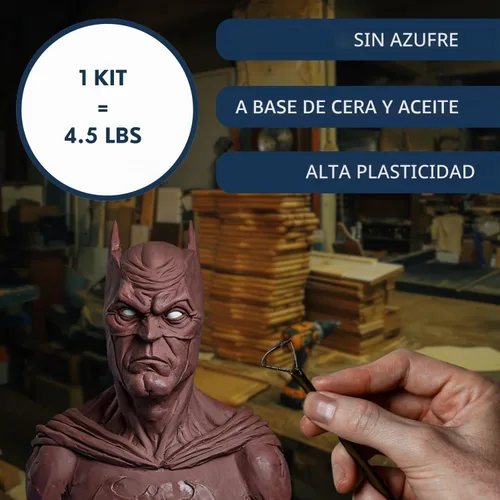Vista 2 de Monster Clay Arcilla de modelado de grado prémium (gris, dura, 4.5 libras)
