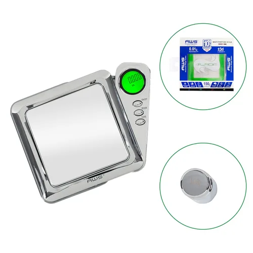 Vista 2 de American Weigh Scales Báscula digital de bolsillo de 5.29 oz x 0.00 oz - Serie Blade Mini báscula de precisión de 0.00 oz de precisión, báscula