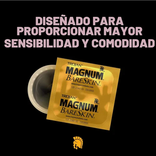 Vista 3 de Trojan Magnum Bareskin - Condones de tamaño grande, 10