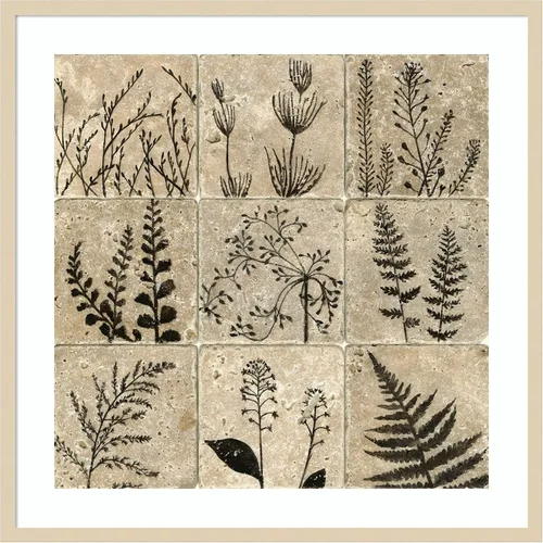 Vista 8 de Amanti Art Lienzo decorativo para pared, diseño de silueta I de azulejos de piedra de 24 x 24 pulgadas, por Megan Meagher, arte de pared de flores