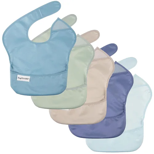 Vista 20 de Tiny Twinkle Baberos Antiderrame para Comer para Bebé Baberos Impermeables y Limpiables para Niños Pequeños con Bolsillo de Recolección Baberos