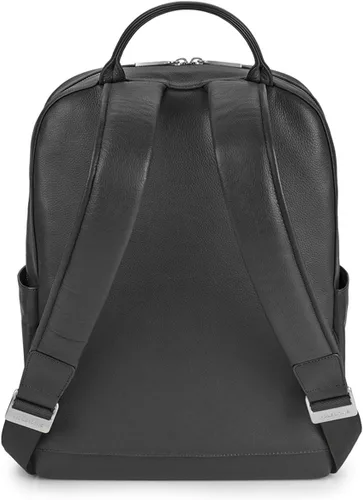 Vista 2 de Moleskine(), Almacenamiento para laptop de 15 pulgadas, cuero, mochila de negocios, para hombres, mujeres, Negro (Negro 19-3911tcx)