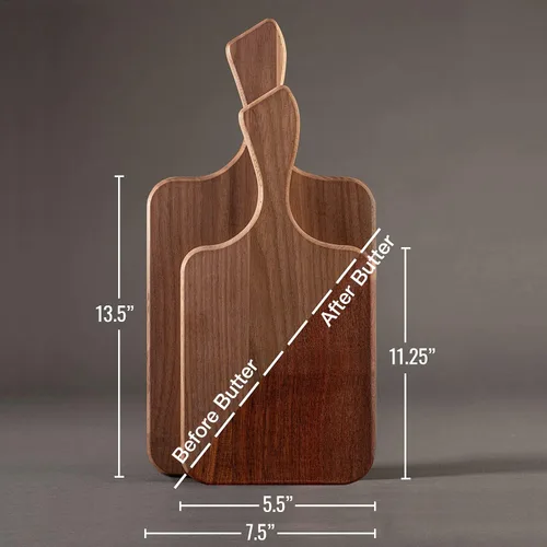 Vista 5 de Brazos Home Tabla de cortar de madera de nogal oscuro para cocina, paquete de 2, tabla de cortar, tabla de queso de madera, sin sazonar, incluye