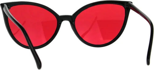 Vista 3 de SA106 Gafas de sol de plástico de gran tamaño con lente de color gótico y pop para mujer