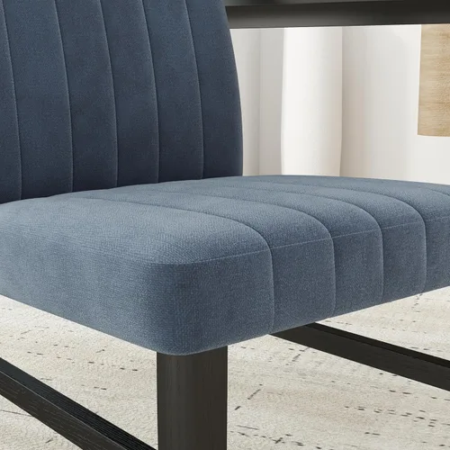Vista 4 de Roundhill Furniture Wendell - Juego de 2 sillas de comedor tapizadas contemporáneas, color azul