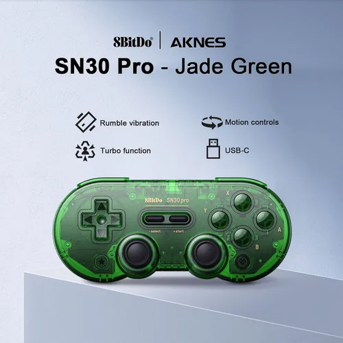 Vista 2 de AKNES 8Bitdo SN30 Pro - Controlador inalámbrico Bluetooth con joysticks de vibración, cable USB-C compatible con interruptor, Windows, Mac