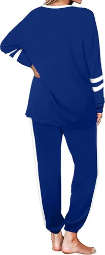 Vista 131 de Aloodor conjunto deportivo de 2 piezas para mujer, con sudadera con cuello redondo, sin botones