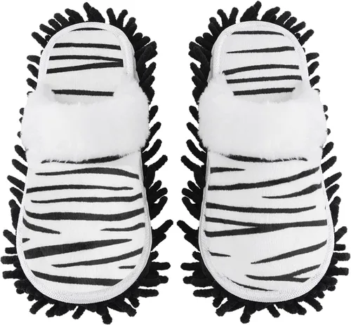 Vista 6 de Pantuflas de microfibra para limpiar el suelo, herramienta de limpieza de polvo desmontable y lavable para limpieza de la casa de cocina
