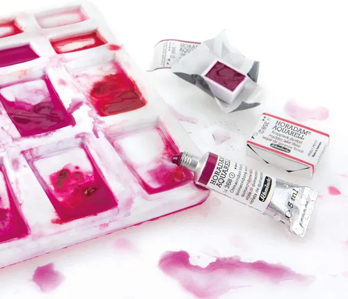Vista 4 de Schmincke - Caja de color HORADAM® AQUARELL, surtido básico, tubos de 12 x 0.2 fl oz, 74112097, caja de metal, juego de pintura, mejores acuarelas