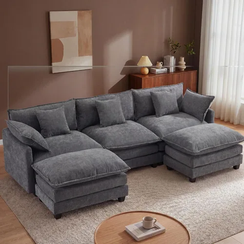 Vista 11 de Juego de sofá de felpilla Cloud de 77 pulgadas con almohadas, sofá biplaza de asiento profundo para apartamentos, ahorro de espacio de 2 plazas