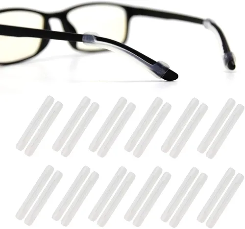 Vista 5 de Retenedor de lentes con punta de patilla para niños y adultos, soporte antideslizante de silicona para lentes con gancho para las orejas, 12 pares