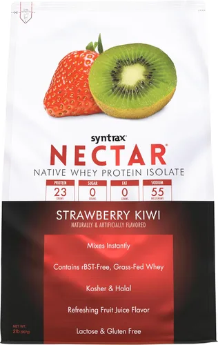 Vista 8 de Syntrax Nutrition Nectar, polvo aislado de proteína de suero 100%, sabor refrescante de frutas, enfriador caribeño, 2 libras