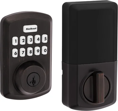 Vista 10 de Kwikset Powerbolt 250 - Cerradura electrónica de transición con teclado de 10 botones, color negro mate, con cómoda entrada sin llave, códigos