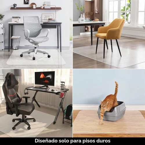 Vista 5 de Tapete para silla de oficina para suelos de madera dura, 36 x 47 pulgadas, protector de piso resistente, fácil de limpiar