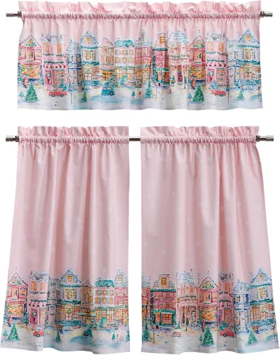 Vista 24 de Maison d' Hermine Juego de cortinas de cocina para ventanas, juego de cortinas de cocina 100% algodón, cenefas para el hogar [2 niveles