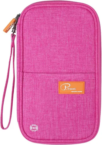 Vista 51 de VanFn Cartera RFID para pasaporte de viaje, soporte para pasaporte familiar, organizador de documentos de viaje serie P.Travel (nailon, gris)