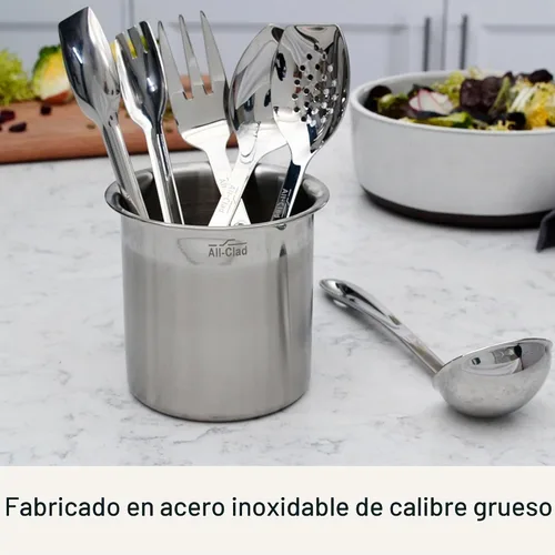Vista 5 de All-Clad Herramientas de cocina de acero inoxidable de especialidad Cucharón de sopa Herramientas de cocina, cocina Hacks plata Plateado