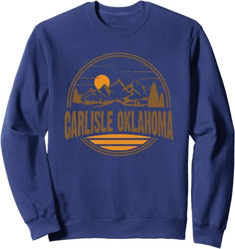 Vista 6 de Sudadera vintage Carlisle, Oklahoma Mountain Hiking Souvenir Print, Negro