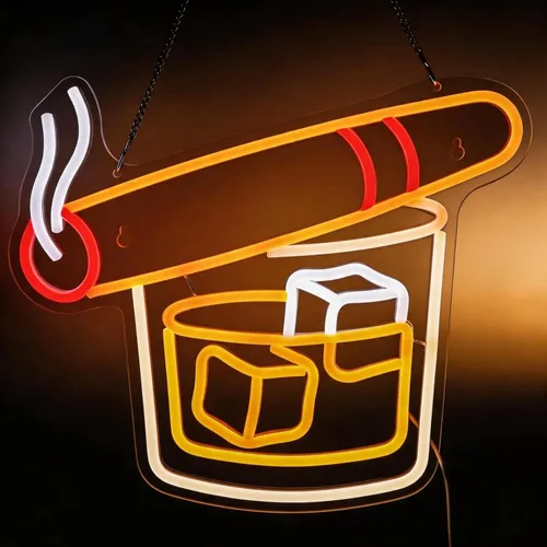 Vista 9 de Letrero de neón para bar de cócteles – Luz de barra LED de vidrio de Martini, arte de pared retro para el hogar, decoración de bar regulable