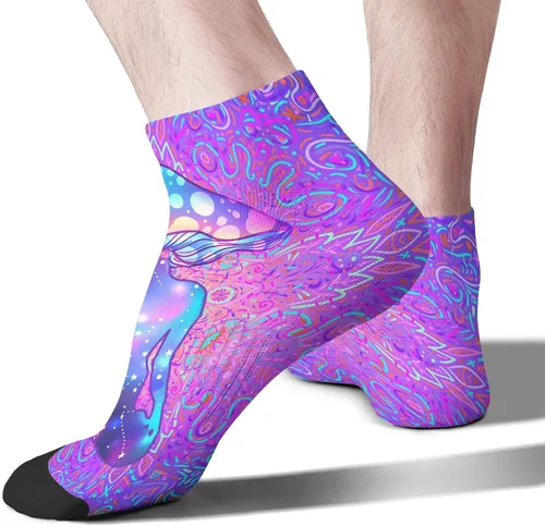 Vista 2 de devor Mens Socks Crew Low Cut Socks for Men's Low Cut Socks Trendy Mushrooms Funny Mushrooms Magic Mushrooms Plant Forest Sock