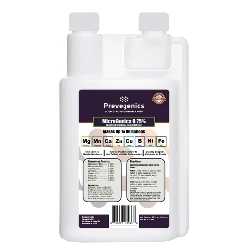 Vista 4 de MicroGenics 0.75% (1 galón) Contiene .75% de magnesio, 75% manganeso, 75% zinc, 75% cobre, 75% boro, 75% níquel y .75% hierro Fertilizante