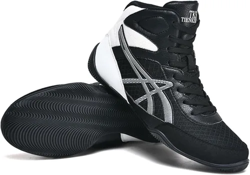 Vista 11 de Zapatos de boxeo unisex, cómodos y profesionales, antideslizantes, botas de boxeo informales, ligeras, duraderas, con malla transpirable