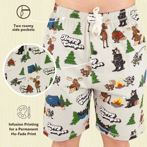 Vista 126 de Lazy One - Pantalones cortos de pijama para hombre, ropa de dormir