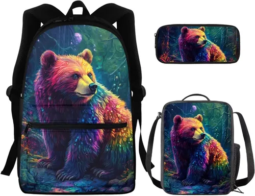 Vista 155 de FOR U DESIGNS Fuego baloncesto impreso niños escuela mochilas viaje mochila libro bolsa