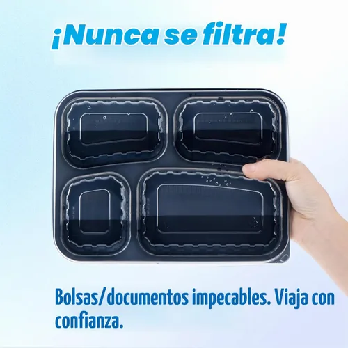 Vista 4 de YANGRUI Juego de 40 contenedores para preparar comida con tapa - 34 oz 4 compartimentos con sello cuádruple a prueba de fugas Contenedores