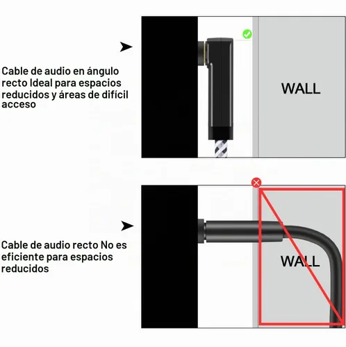 Vista 3 de CableCreation Cable de audio de 0.138 in (1,5 pies/1.5 ft), cable auxiliar auxiliar de 0.138 in