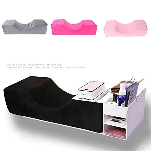 Vista 2 de Almohada de extensión de pestañas injertadas, soporte para el cuello, almohada de pestañas de espuma viscoelástica suave en forma de U, almohada