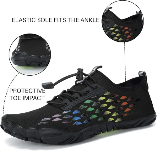 Vista 2 de Zapatos de agua para hombre y mujer, de secado rápido, para playa, natación, descalzo, piscina, agua, calcetines, zapatos para surf, buceo