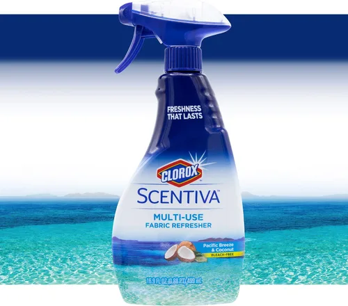 Vista 4 de Clorox Scentiva - Spray refrescante de tela multiusos en brisa del Pacífico y coco, ambientador de tela para armarios, tapicería, cortinas