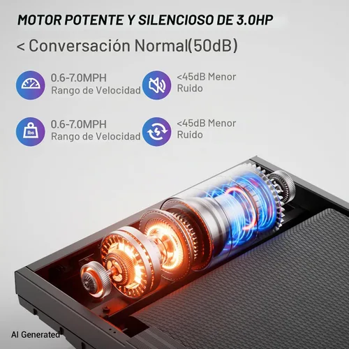 Vista 7 de CURSOR FITNESS Cintas de correr inclinadas al 16% para el hogar con 3
