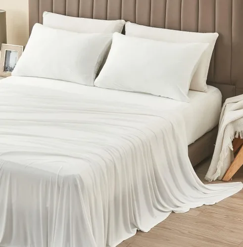 Vista 9 de Juego de sábanas de lujo tamaño individual con 1 funda de almohada, tela ultrasuave, refrescante y transpirable, sábanas verdes, juego de 3 piezas