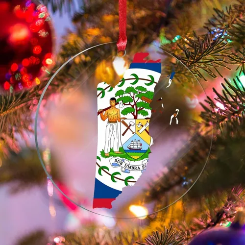 Vista 25 de Silueta de bandera de Bielorrusia, adornos de árbol de Navidad, bandera nacional, recuerdo de Navidad, adornos acrílicos de Bielorrusia