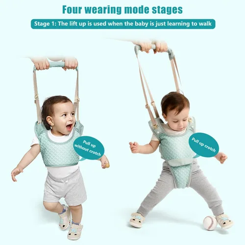 Vista 3 de Arneses para caminar para bebés, ajustable de mano para niños, arnés de caminar para bebés, cinturón asistente, herramienta de entrenamiento