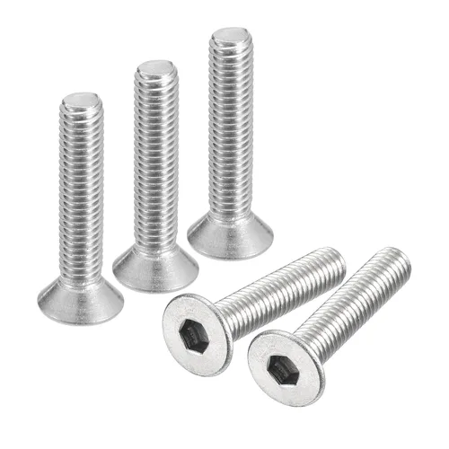 Vista 13 de uxcell tornillos de cabeza avellanada plana #8-32x1/2, 25 piezas de tornillos de cabeza plana con llave hexagonal de acero inoxidable 304, rosca