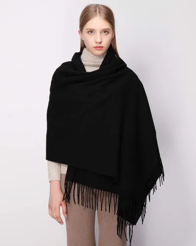 Vista 2 de RIIQIICHY Bufanda 100% de lana, chales y envolturas de pashmina para mujer, cachemira cálida para invierno, bufandas suaves más gruesas