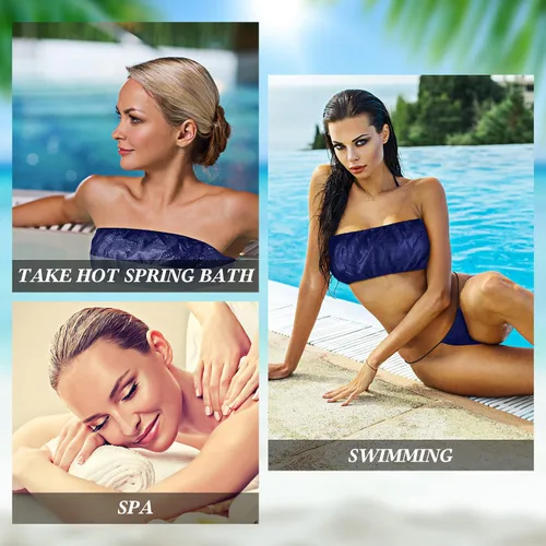 Vista 2 de Juego de ropa interior desechable de 100 piezas para mujer sujetadores desechables y bragas de tanga para spa spray desechable sin tirantes