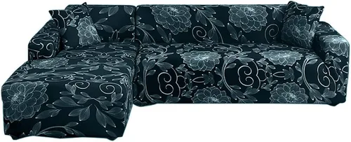 Vista 12 de HOTNIU Funda de sofá seccional de 2 piezas, funda elástica suave para sofá en forma de L, funda de sofá modular moderna con estampado para sala