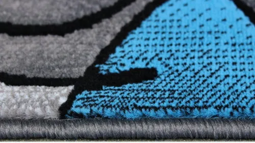 Vista 3 de Masada Rugs, Alfombra moderna y contemporánea, azul, gris y negro (2 pies x 3 pies)