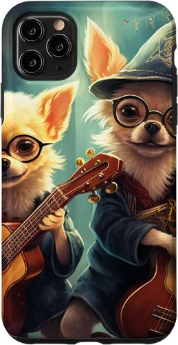 Vista 13 de iPhone 16 Chihuahua Mago Guitarristas, Chihuahua Dog, Estuche Guitarrista Mágico