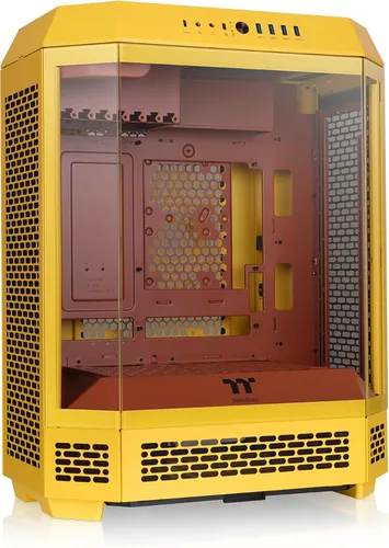 Vista 12 de Thermaltake Carcasa ATX Tower 600 negra de media torre; 3 paneles de vidrio templado; soporte de placa base de conector oculto; ranuras PCI-e