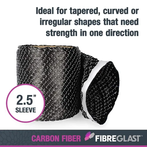 Vista 2 de Fibre Glast Funda unidireccional de fibra de carbono – Tubo de grafito de alta resistencia para unir y reforzar mangueras, palos de hockey, remos