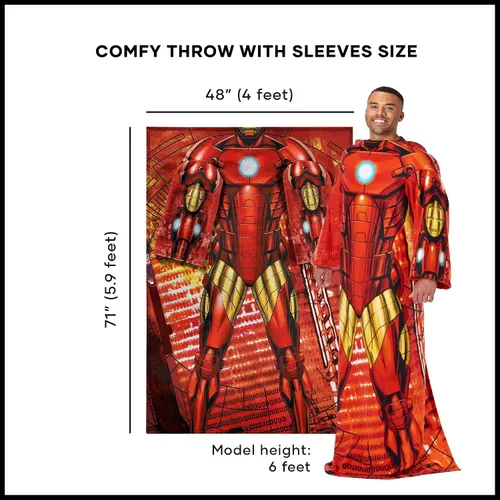 Vista 2 de Northwest Iron Man Manta Cómoda de Cuerpo Completo para Jugador con Mangas, 48" x 71", Being Iron Man