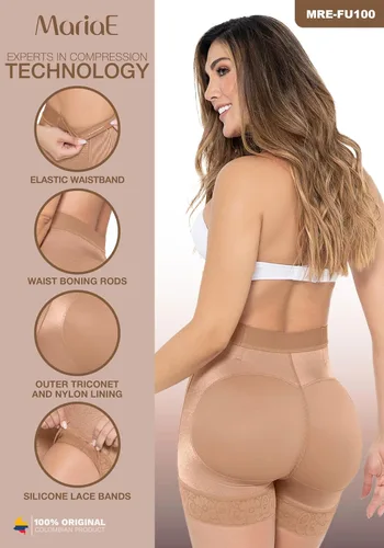 Vista 4 de Faja colombiana MARIAE FU100 Faja corta con control de abdomen Fajas Colombianas Moldeadoras Levanta Cola para Vestidos