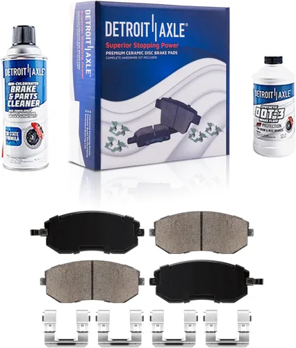 Vista 11 de Detroit Axle - Kit de frenos para Ford Transit Connect 2018 2019 2020 2021 2022 2023, rotores de freno de disco, pastillas de freno de cerámica