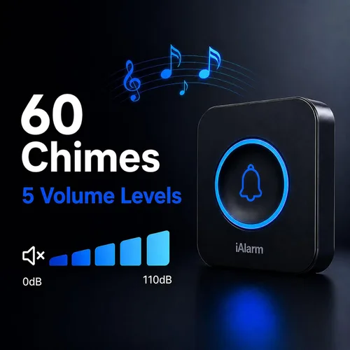 Vista 7 de Timbre inalámbrico, timbre enchufable con flash LED, rango de 1300 pies, sistema expandible, timbre de puerta impermeable fácil de instalar